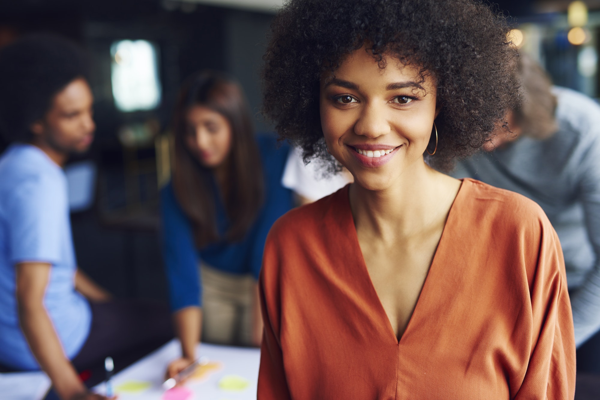 portrait of african businesswoman manage the meeting